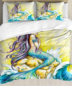 Set de Funda de Edredón Ambesonne Sirena, Sirena Sentada en