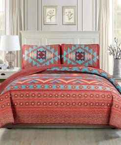 Colcha Acolchada de Estilo Rústico Occidental del Sudoeste