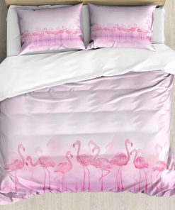 Juego de Funda Nórdica Ambesonne Flamingo, Bandada de