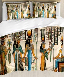 Juego de edredón Ambesonne con estampado egipcio, Papiro