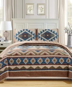 Colcha Quilt en Tamaño Queen/Full con Diseño Tribal Navajo