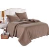 Colcha Acolchada de Color Sólido Taupe Queen 90 por 102