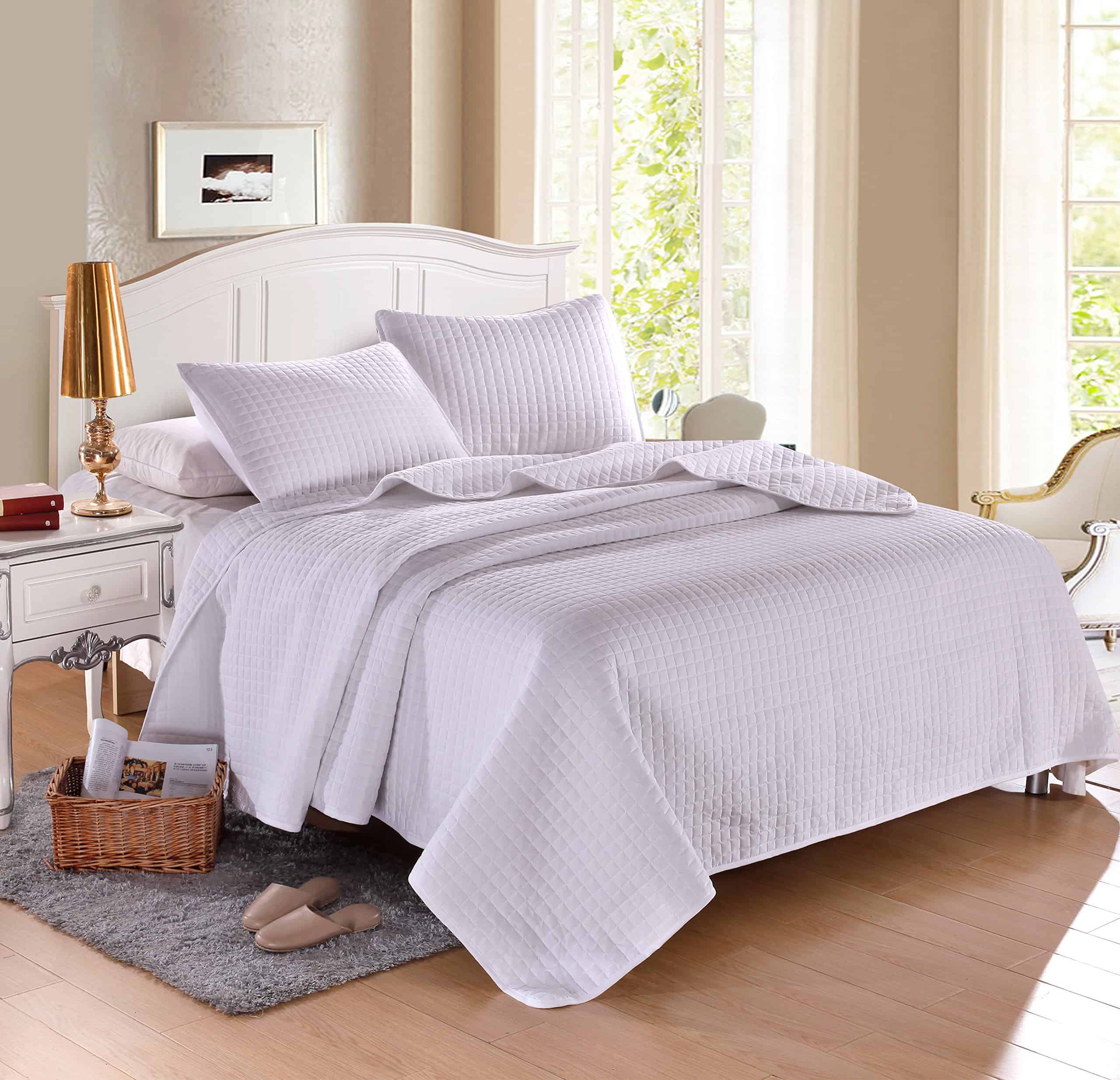 Colcha acolchada blanca sólida Everest Supply Full 86 por - Imagen 4