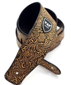 Correa de Guitarra Art Attack de Cuero Marrón con Diseño