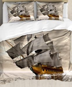 Juego de Funda Nórdica Ambesonne Ocean, Estilo 3D Barco