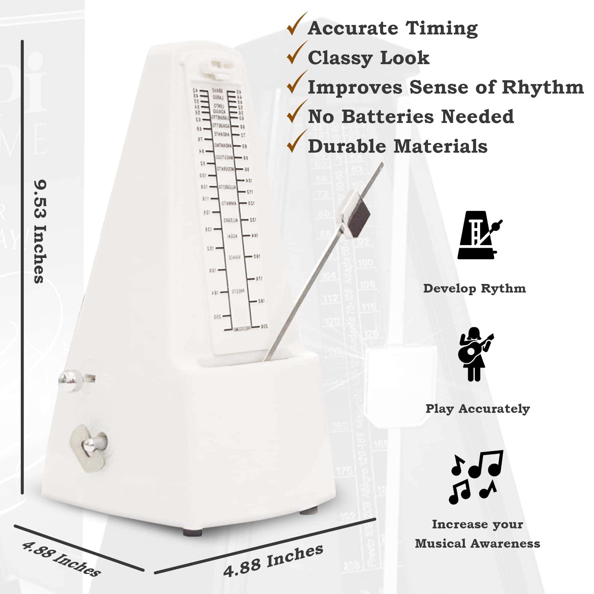 Metrónomo Mecánico Tempi para Músicos - Incluye Ebook y - Imagen 7