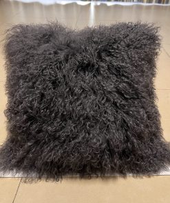 Funda de cojín de piel de cordero mongol real al 100%/Funda