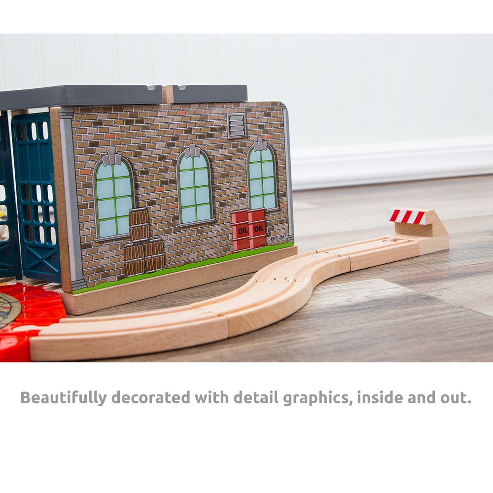 Taller de locomotoras Orbrium Wooden Railway de 5 bahías, - Imagen 4