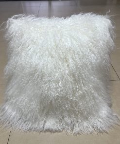 Funda de cojín/de almohada de piel de cordero -Blanco