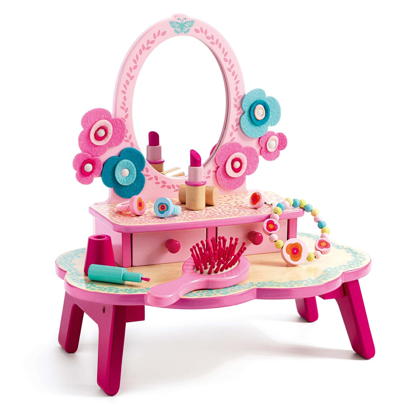 Mesa de maquillaje de madera para niñas de DJECO - Juego de