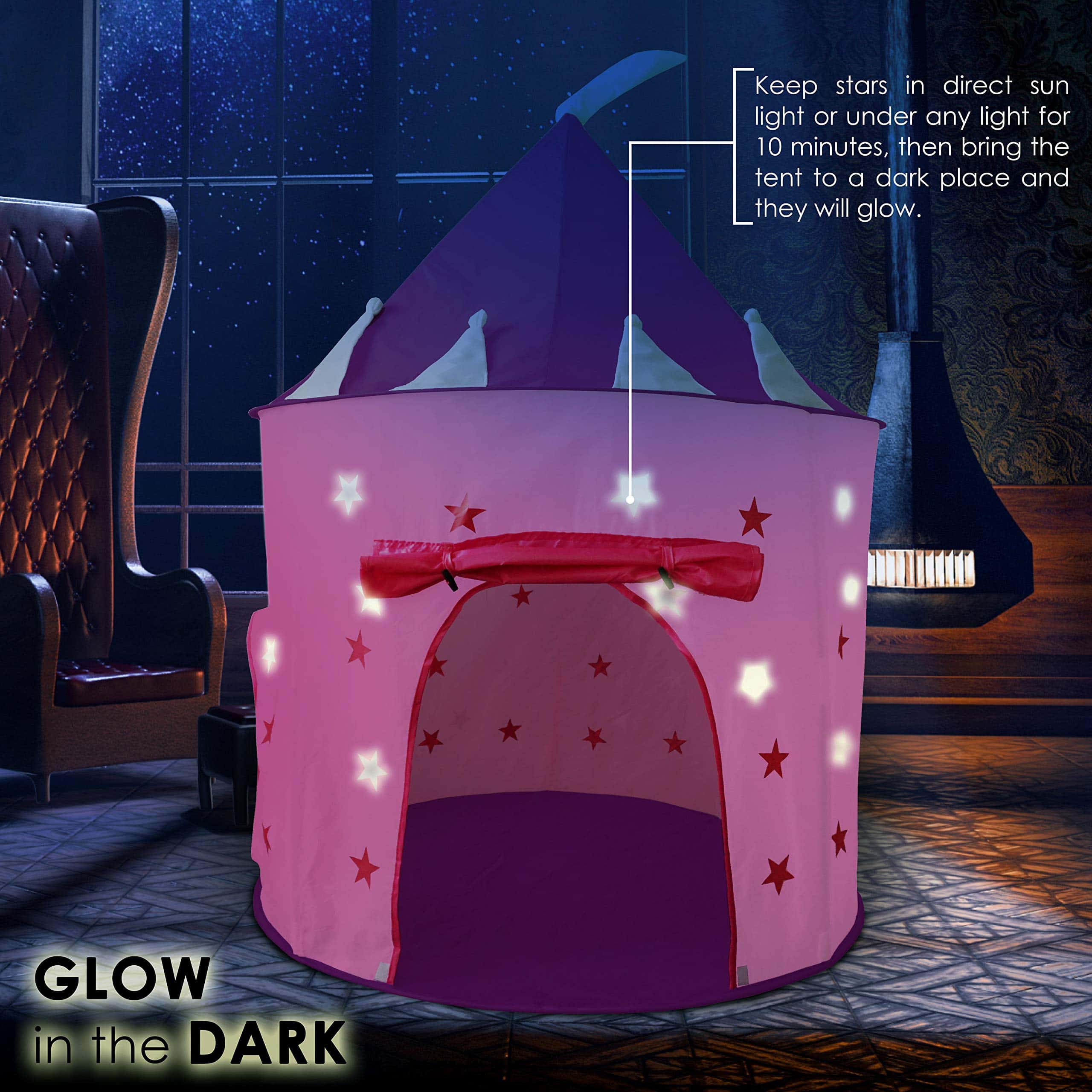 Tienda de princesas con túnel para niñas. Castillo con - Imagen 5