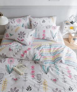 HighBuy Juego de Ropa de Cama Estampada con Flores Tamaño