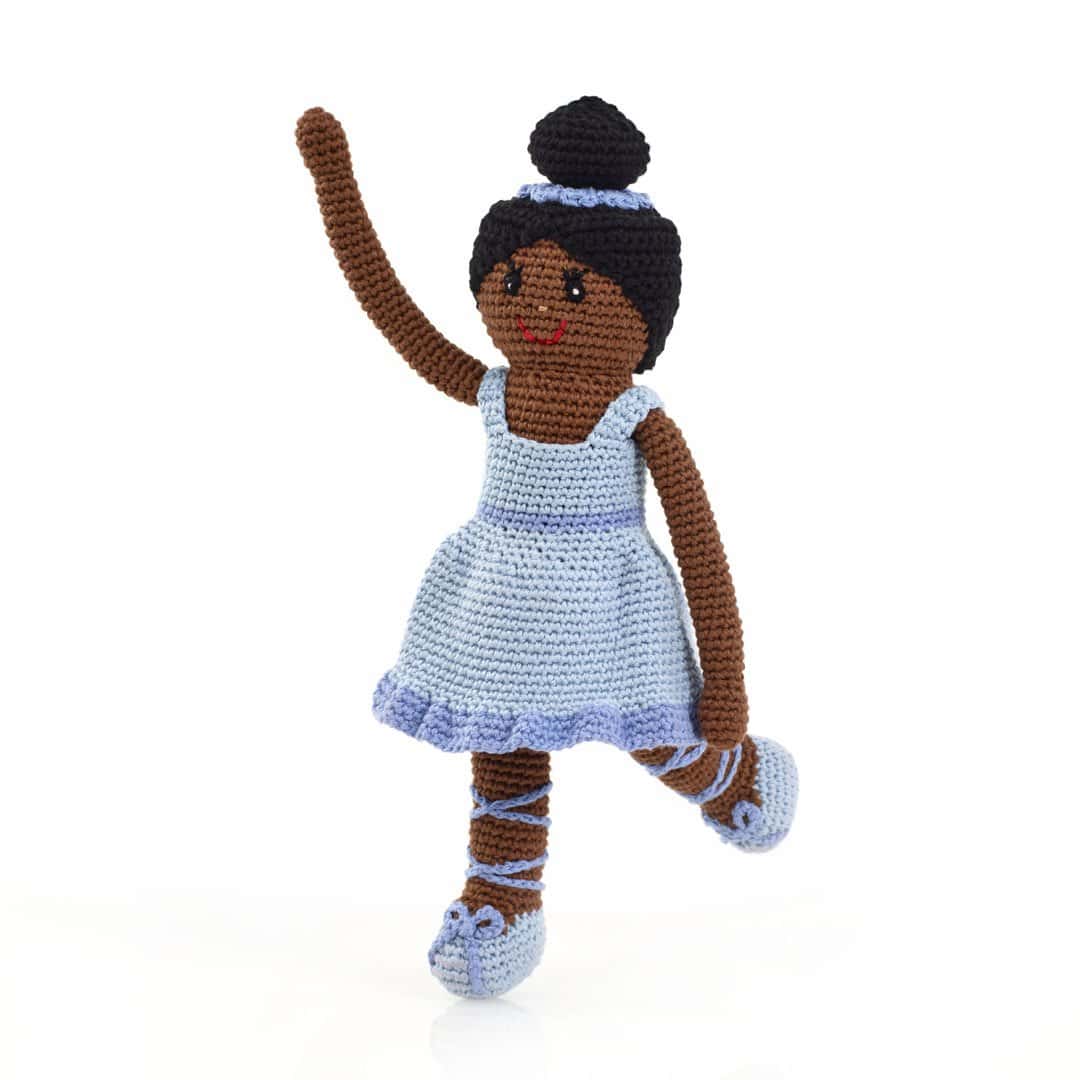 Muñeca Bailarina Azul | Hecha a Mano | Muñeca Negra |