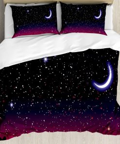 Juego de Funda Nórdica Ambesonne Night, Cielo Rojo en