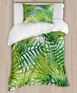 Juego de Funda de Edredón Ambesonne Plant, Hojas de Palma