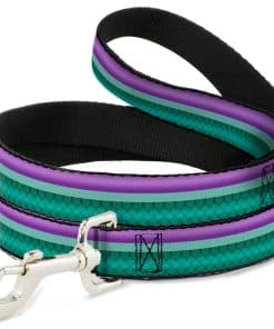 Correa para Perros Sirenita Rayas Concha Morada Verde Oro 4