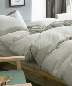 Eikei Funda de Edredón de Chambray de Algodón Lavado Color