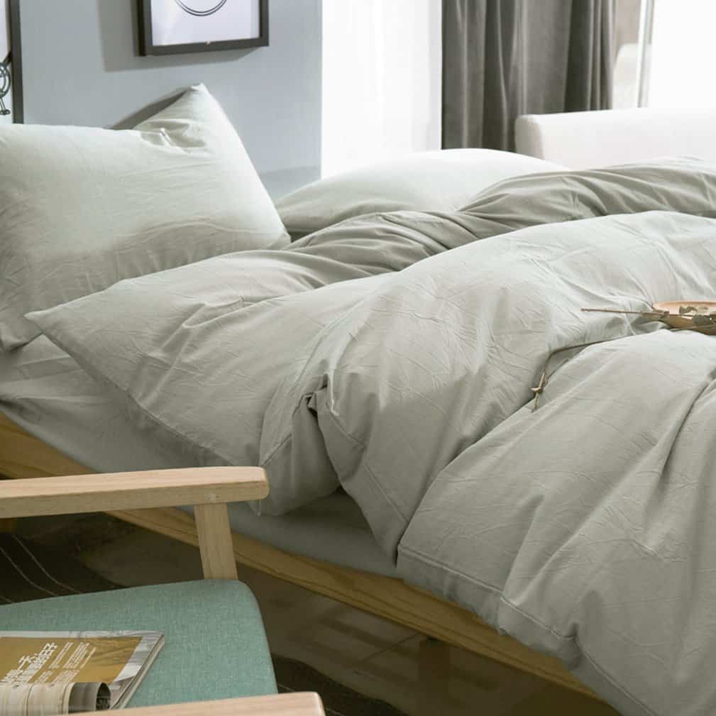 Eikei Funda de Edredón de Chambray de Algodón Lavado Color