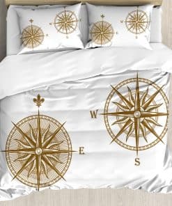 Juego de Funda nórdica Ambesonne Compass, Diseño de Rosa de