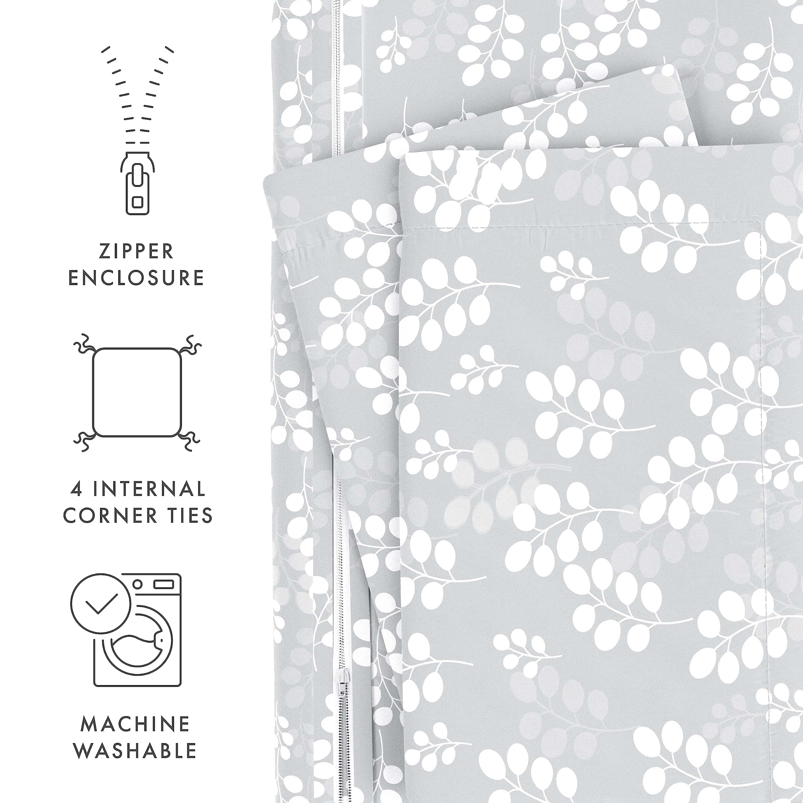 Funda de Edredón Linen Market Queen (Gris) - Experimenta la - Imagen 6