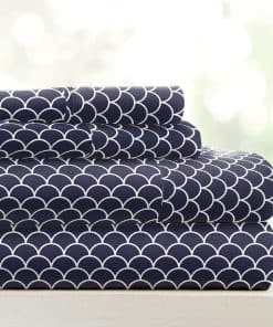 Juego de sábanas de microfibra con -Azul Marino