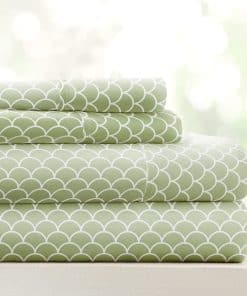 Juego de sábanas California King de microfibra -Salvia