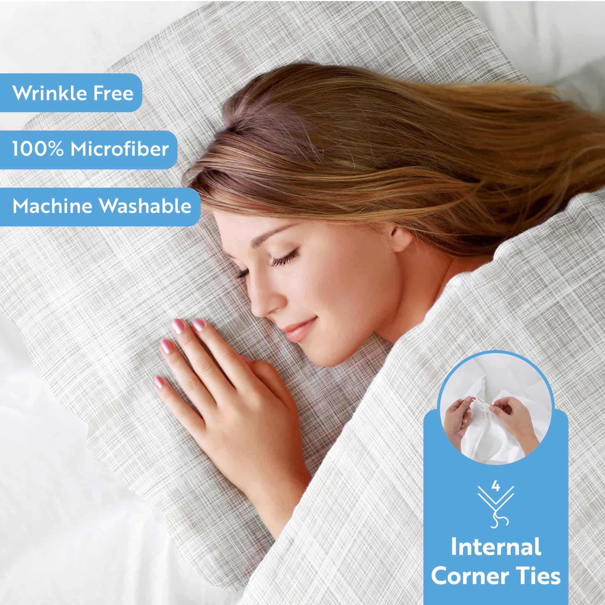 King Size Funda de Edredón Linen Market (Gris) - - Imagen 4