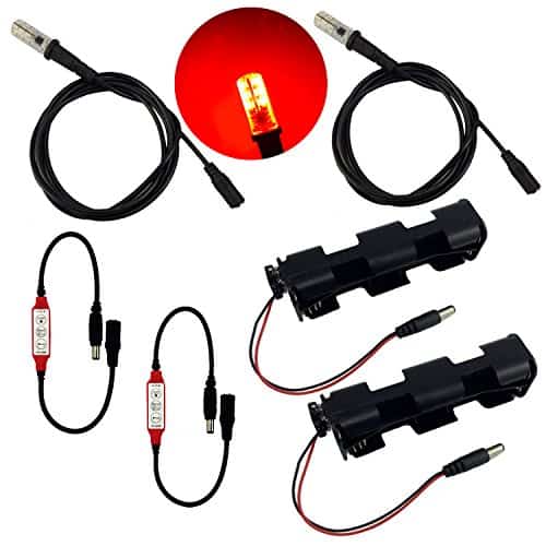 2 Kits de iluminación LED roja con efecto de llamas y
