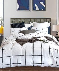 Juego de Funda de Edredón a Cuadros CLOTHKNOW 3 Piezas,