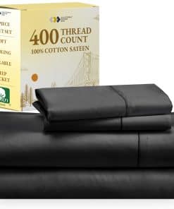 Juego de sábanas 100% algodón California -Negro