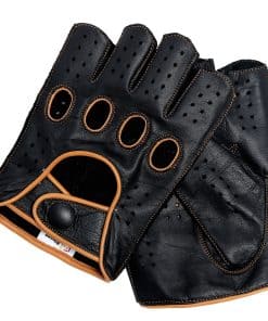 Guantes de Motocicleta de Cuero Genuino Reverso con Puntada