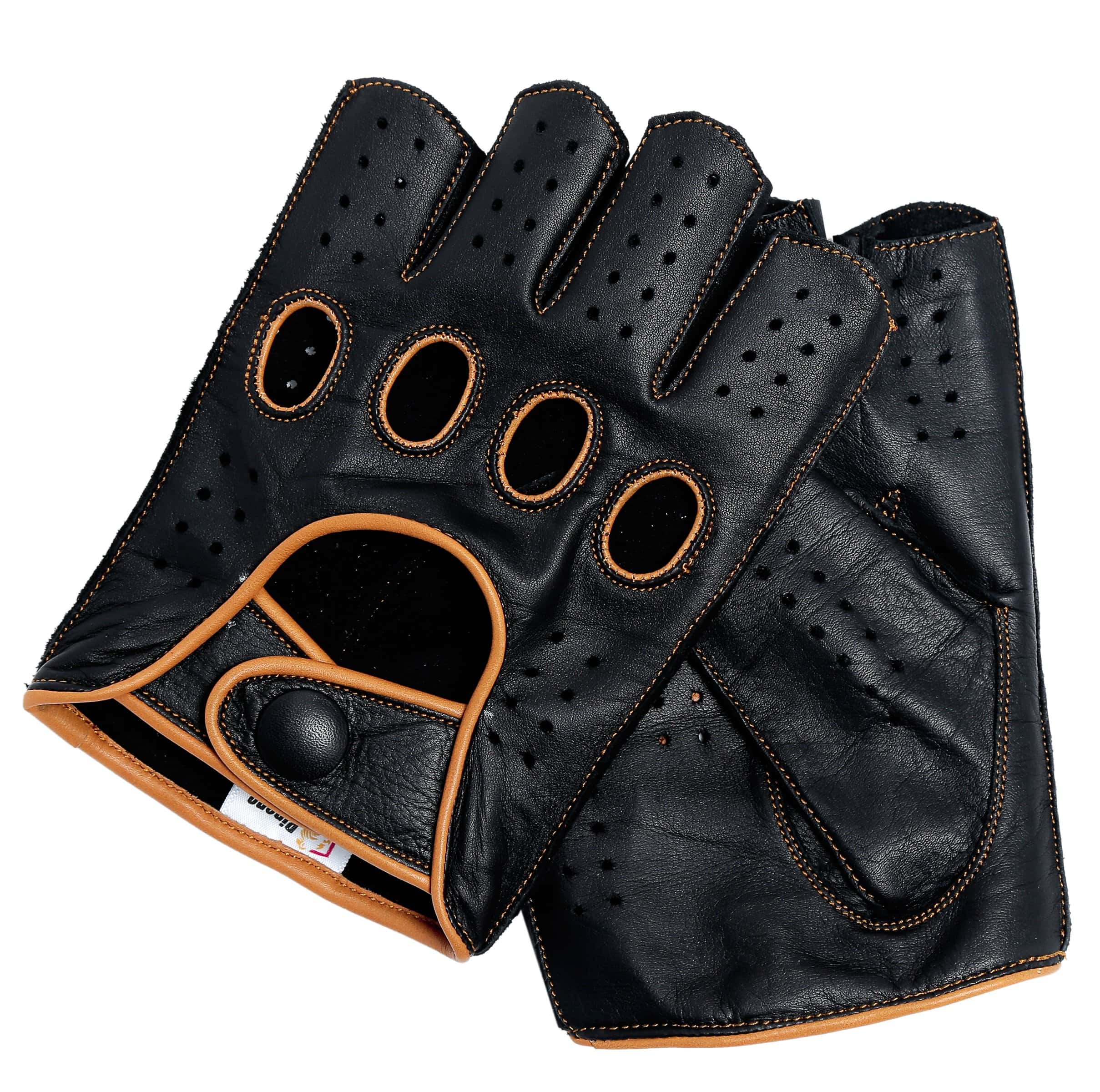Guantes de Motocicleta de Cuero Genuino Reverso con Puntada