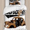 Juego de Funda de Edredón Ambesonne Cars, Viejo Garaje
