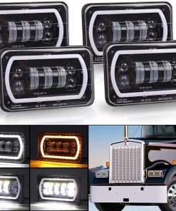 Faros LED Off Road 4x6 con Halo Blanco/Amarillo para