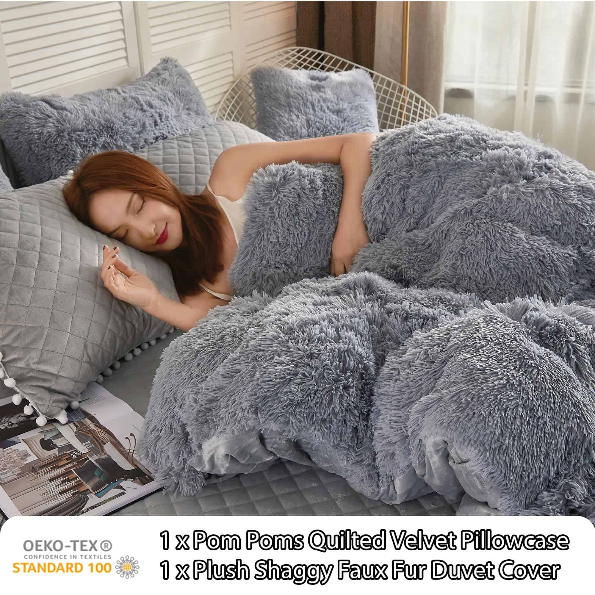 Juego de funda de edredón mullida de lujo LIFEREVO, suave - Imagen 4