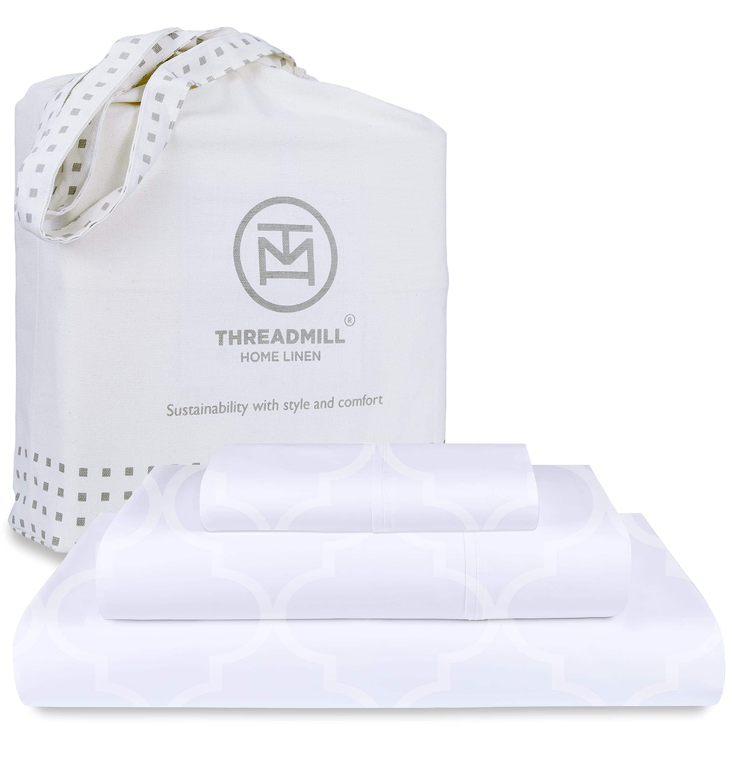 Juego de Sábanas de Algodón Threadmill para -Blanco