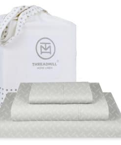 Juego de sábanas de algodón Threadmill Twin XL -Gris Claro