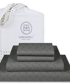 Juego de sábanas 100% algodón Threadmill para -Gris oscuro