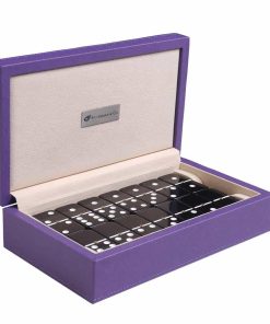 Silverman & Co. Set de Dominó Double 6 Grande en Negro -