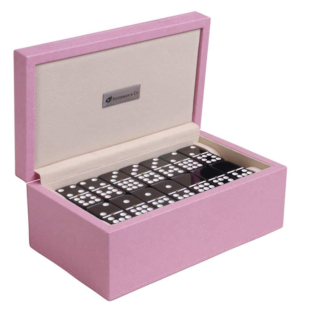 Silverman & Co. Double 9 Juego de Dominó Grande en Negro -