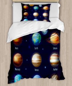 Juego de Funda Nórdica Ambesonne Science, Sistema Solar