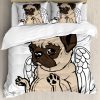 Juego de Funda nórdica Ambesonne Pug, Cachorro de Pug Ángel