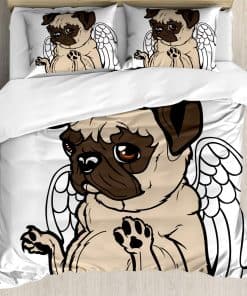 Juego de Funda nórdica Ambesonne Pug, Cachorro de Pug Ángel