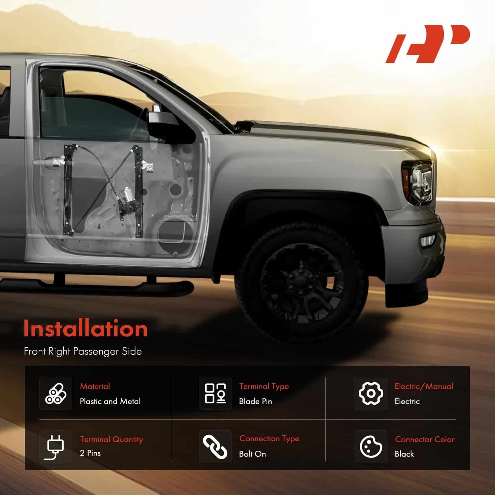 Regulador de ventanas eléctricas A-Premium con motor de - Imagen 4