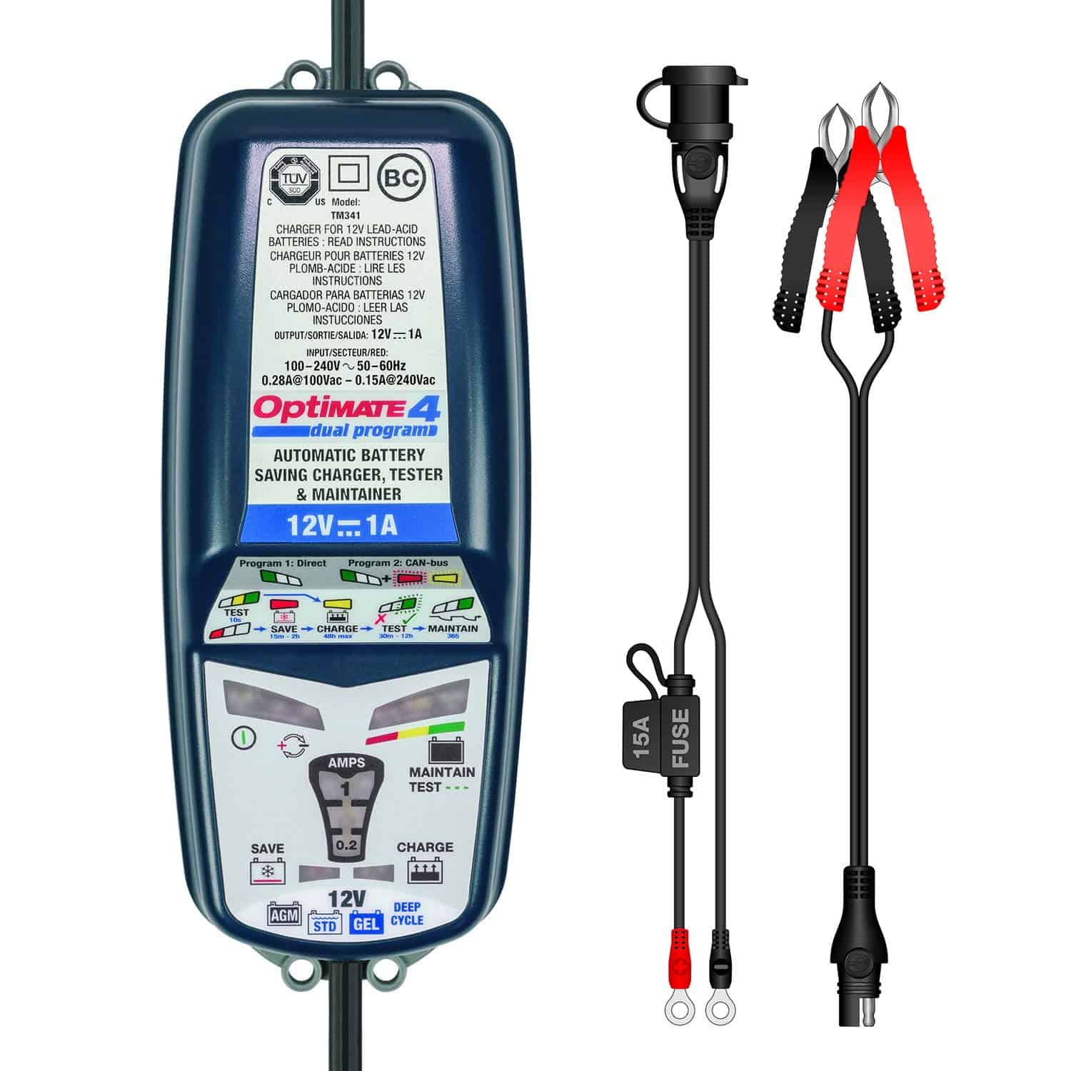 TecMate OptiMATE 4 DUAL Program, TM-341, Cargador y - Imagen 5