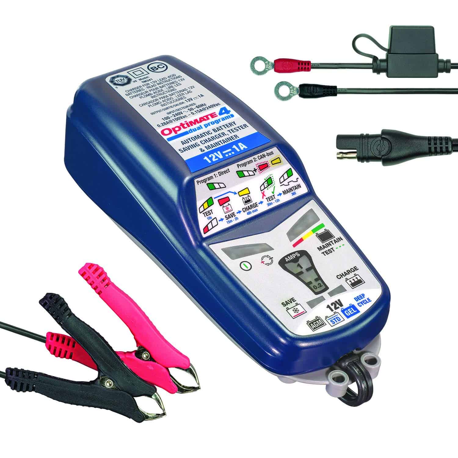 TecMate OptiMATE 4 DUAL Program, TM-341, Cargador y - Imagen 3