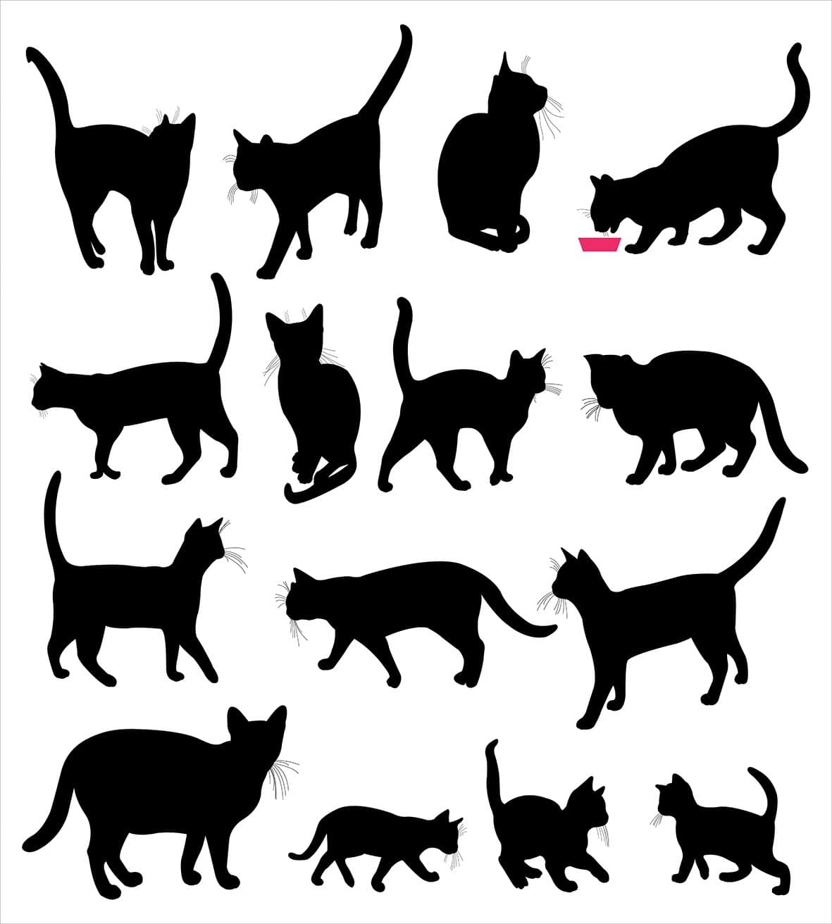 Ambesonne Juego de Funda nórdica de Gato, Siluetas de Gato - Imagen 3