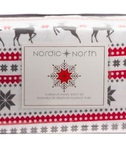 Set de sábanas de franela Nordic North Dancing Reindeer