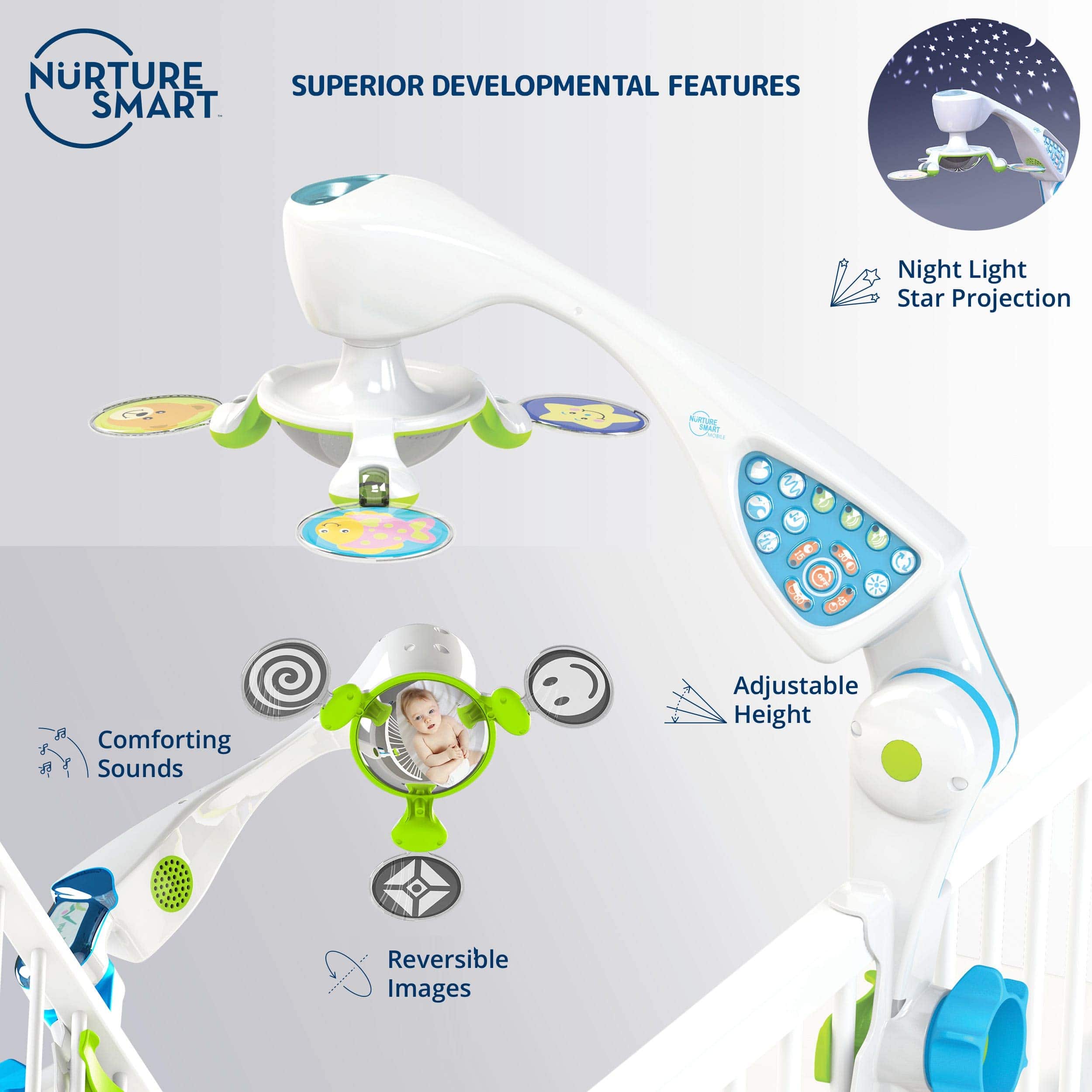 Móvil de Cuna y Proyector para Bebés Nurture Smart - - Imagen 6