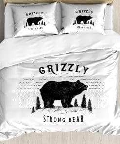 Juego de Funda nórdica Ambesonne Bear, Oso Grizzly fuerte